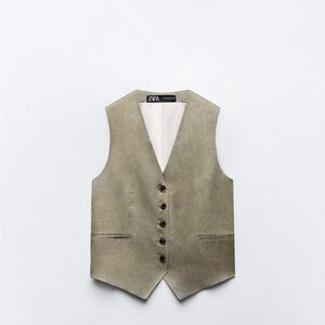 Zara Tailored Linen Vest